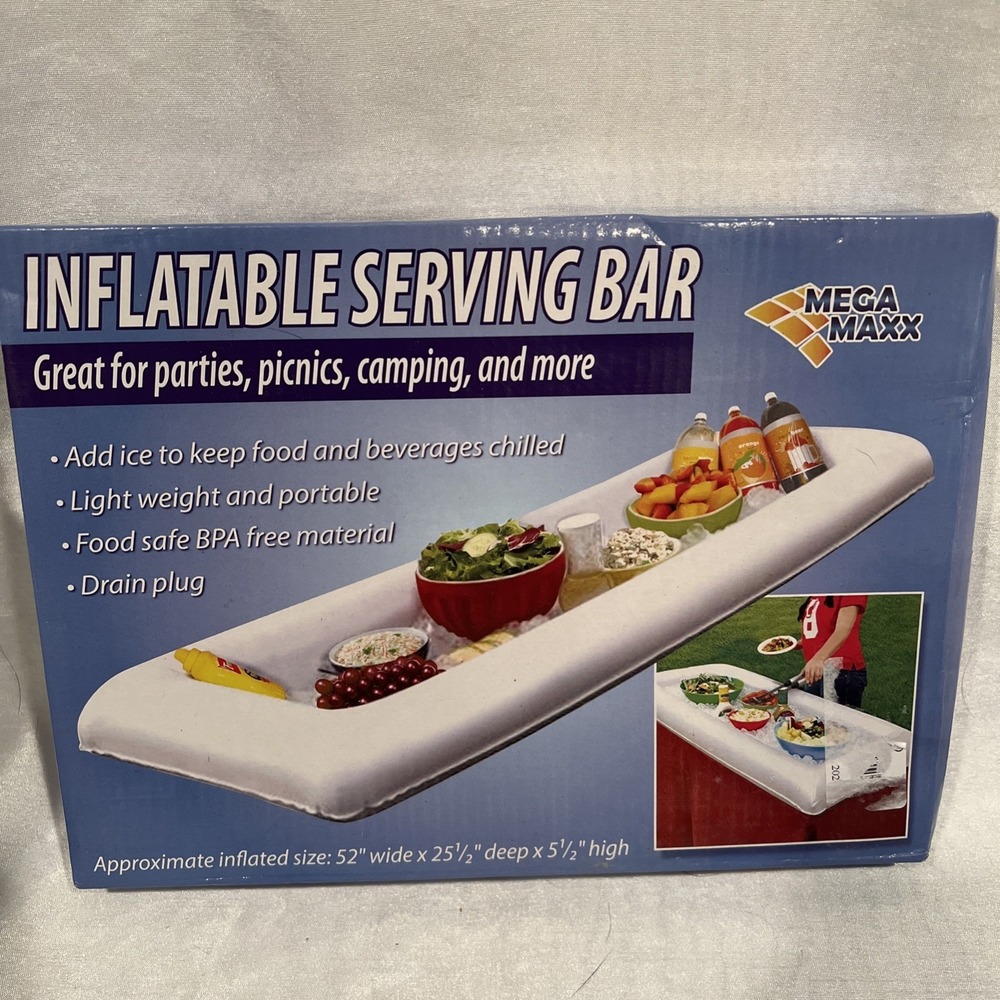 Mega Max INFLATABLE SERVING FOOD DRINK BAR BBQ's Camping Picnic Etc W Drain Plug
